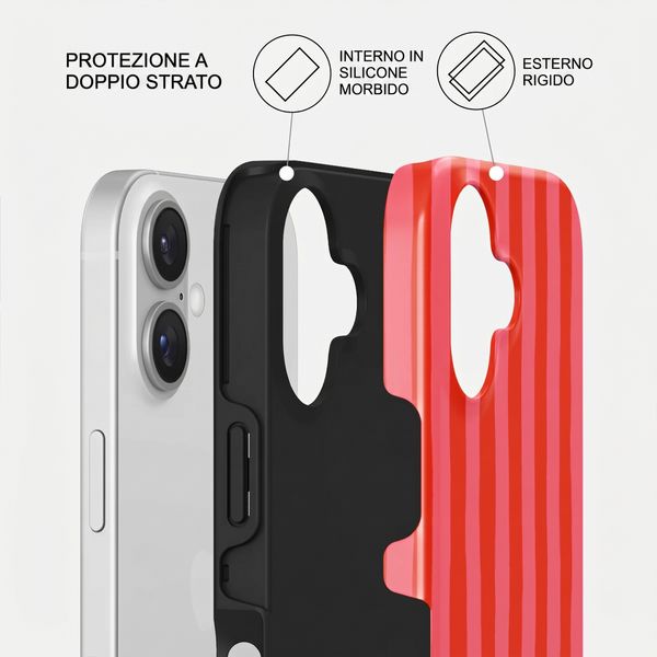 Burga Cover Posteriore Resistente con MagSafe Apple iPhone 16 - Pomegranate