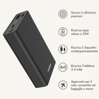 imoshion Powerbank in alluminio Ultra Series 20.000 mAh - Ricarica rapida fino a 33 watt - Nero