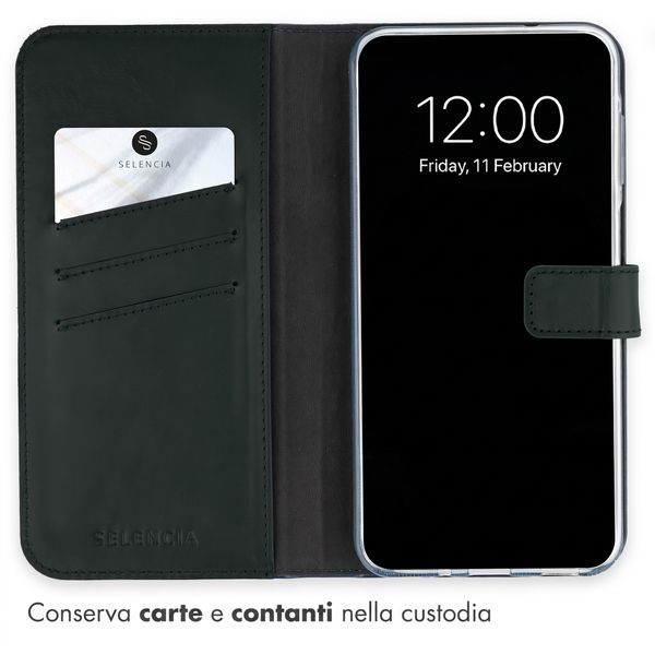 Selencia Cover a libro in vera pelle Samsung Galaxy S26 FE - Verde