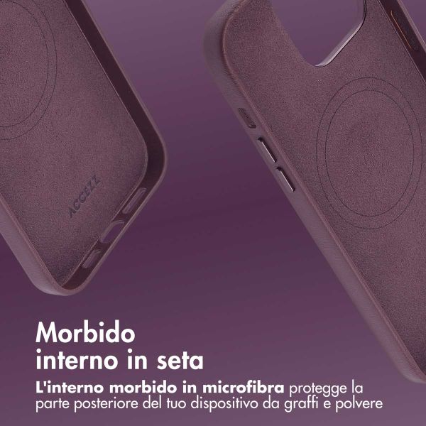 Accezz Cover in Pelle con MagSafe Apple iPhone 14 Pro Max - Heath Purple