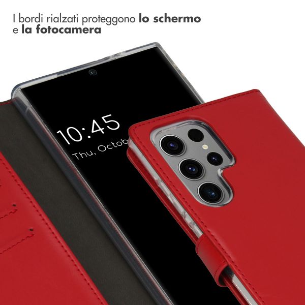 Selencia Cover a libro in vera pelle Samsung Galaxy S24 Ultra - Rosso