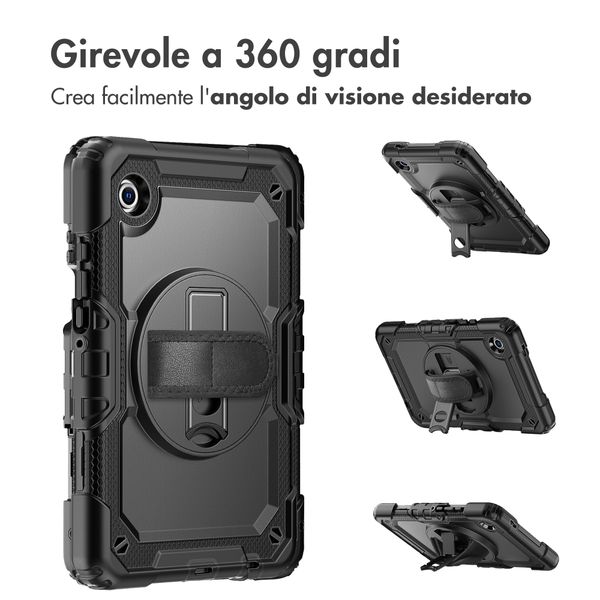 Accezz Cover Posteriore Resistente con tracolla Samsung Galaxy Tab A11 - Nero
