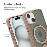 Accezz Cover con anello e supporto con MagSafe Apple iPhone 15 - Marrone
