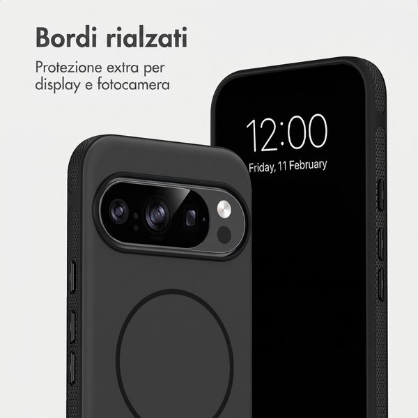 imoshion Cover posteriore Color con Thin MagSafe Ring Google Pixel 11 / 11 Pro / 10 / 10 Pro - Nero