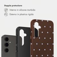 Selencia Cover Posteriore Vivid Samsung Galaxy S24 FE - Happy Dots Chocolate