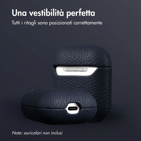 Accezz Cover in vera pelle  Apple Airpods 1 / 2 - Blu scuro