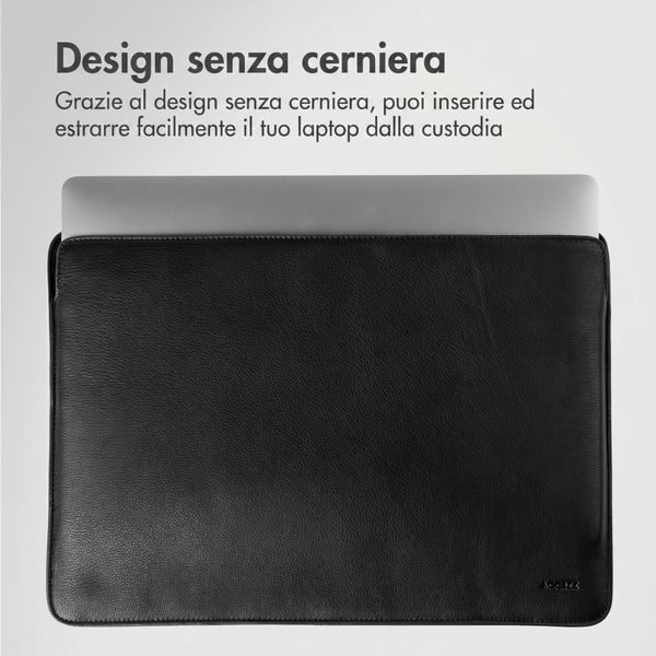 Accezz Cover in pelle per Apple MacBook 15 pollici - Laptopsleeve - Nera