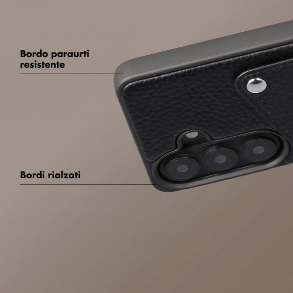 Selencia Cover posteriore Riva con portacarte Samsung Galaxy S26 - Nero