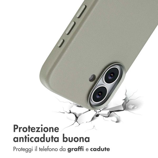 Accezz Cover in Pelle con MagSafe Apple iPhone 17 - Light Grey