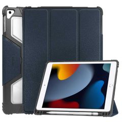 Accezz Libreria a tre ante robusta Apple iPad 9 (2021) 10.2 pollici / iPad 8 (2020) 10.2 pollici / iPad 7 (2019) 10.2 pollici - Blu scuro