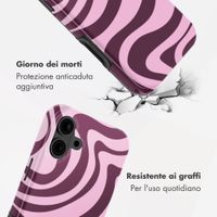 Selencia Cover Posteriore Vivid Apple iPhone 16 - Wavy Swirl Pink Plum
