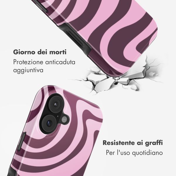 Selencia Cover Posteriore Vivid Apple iPhone 17 - Wavy Swirl Pink Plum