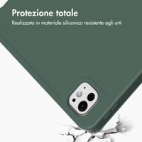 Accezz Cover a libro in silicone Smart Apple iPad Pro 13 (2025) M5 / (2024) M4 - Verde scuro