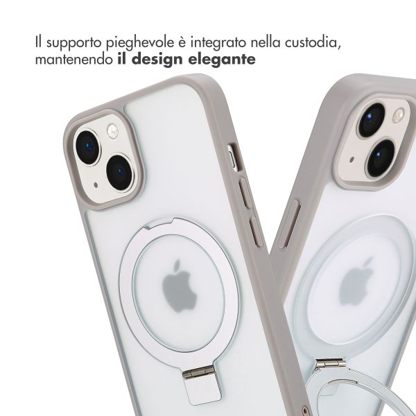 Accezz Cover con anello e supporto con MagSafe Apple iPhone 14 - Grigio