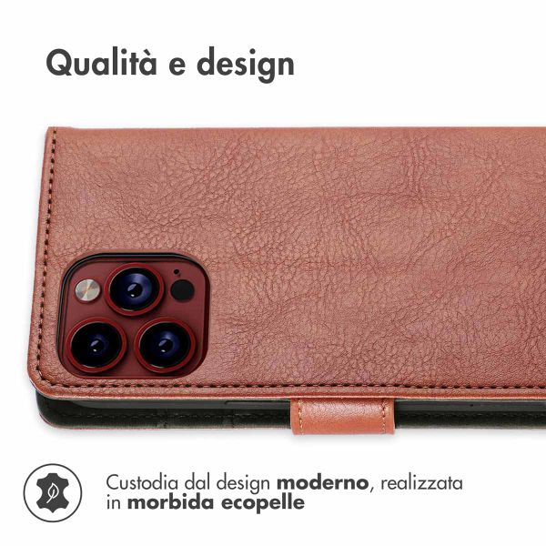 imoshion Cover a libro di Lusso Apple iPhone 15 Pro Max - Marrone