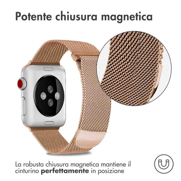 imoshion Cinturino milanese magnetico Apple Watch | 38/40/41/42 mm - Taglia S - Oro rosa