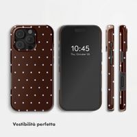 Selencia Cover posteriore Vivid con MagSafe Apple iPhone 16 Pro Max - Happy Dots Chocolate