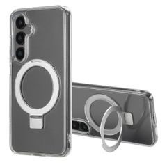 Accezz Cover con anello e supporto con MagSafe Samsung Galaxy S24 - Trasparente
