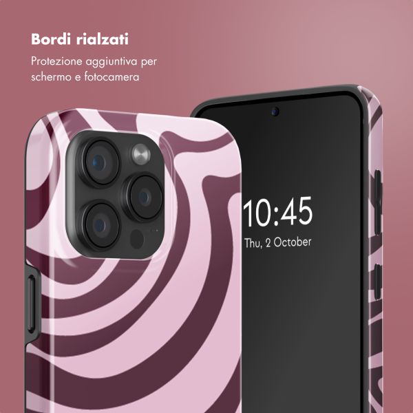 Selencia Cover posteriore Vivid con MagSafe Apple iPhone 15 Pro - Wavy Swirl Pink Plum