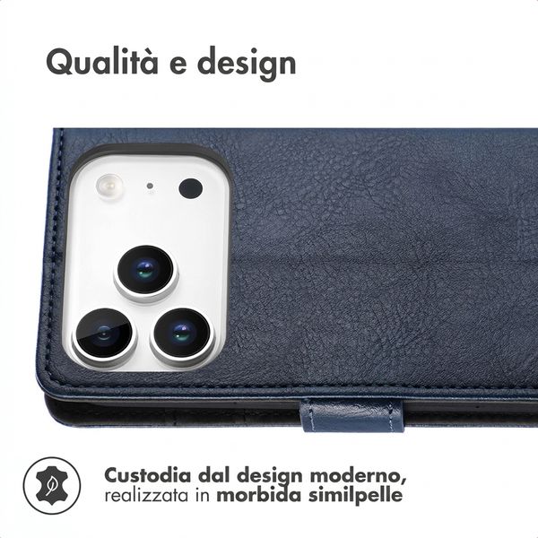imoshion Cover a libro di Lusso Apple iPhone 18 Pro / 17 Pro - Blu scuro
