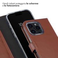 Selencia Cover a libro in vera pelle Apple iPhone 16 Pro - Marrone chiaro