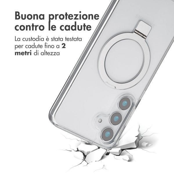 Accezz Cover con anello e supporto con MagSafe Samsung Galaxy S25 Plus - Trasparente