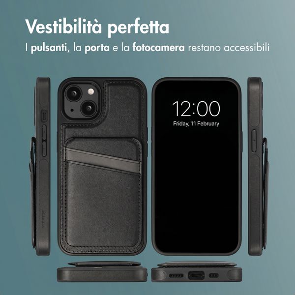 imoshion Cover Posteriore con Porta Carte e supporto Apple iPhone 14 - Nero