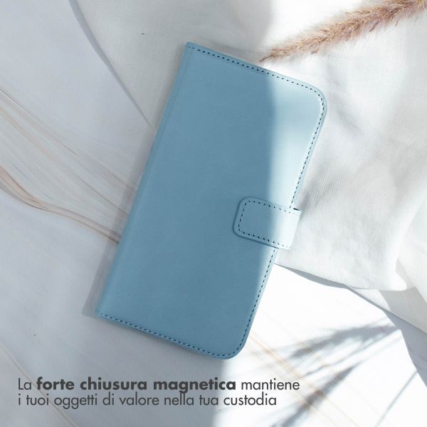 Selencia Cover a libro in vera pelle Apple iPhone 14 Pro - Air Blue