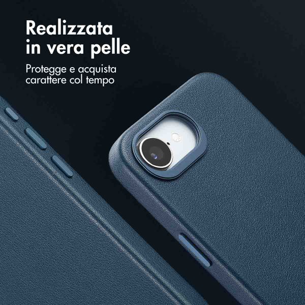 Accezz Cover in Pelle con MagSafe Apple iPhone 17e / 16e - Nightfall Blue