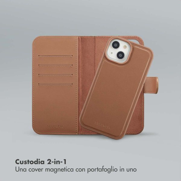 Selencia Libreria rimovibile Olyn con MagSafe Apple iPhone 15 - Marrone