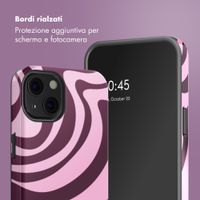 Selencia Cover Posteriore Vivid Apple iPhone 13 - Wavy Swirl Pink Plum
