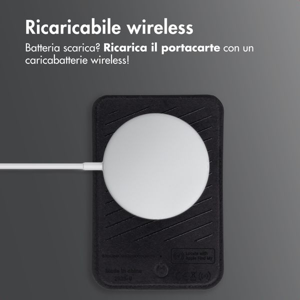 Accezz Portacarte in pelle magnetico - Compatibile con Apple Find My - Onyx Black