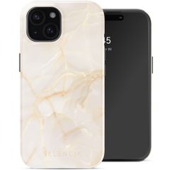 Selencia Cover posteriore Vivid con MagSafe Apple iPhone 15 - Golden Beige Marble