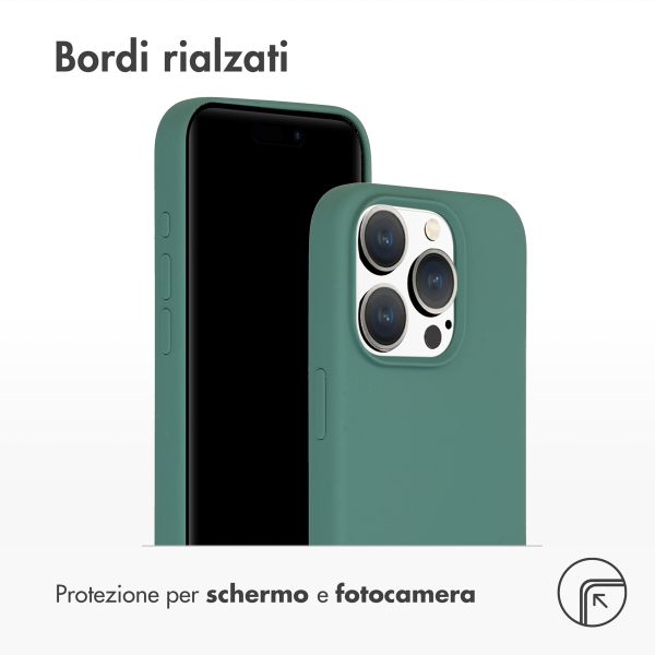 Accezz Cover in silicone liquido con MagSafe Apple iPhone 15 Pro - Verde scuro