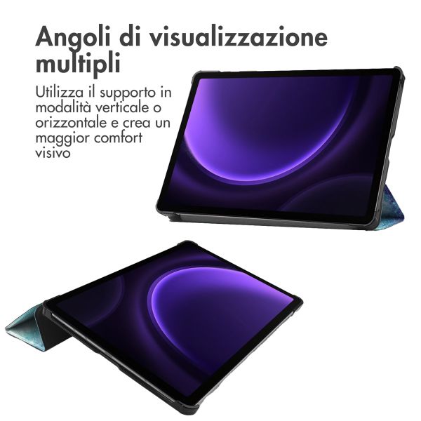 imoshion Cover Trifold Design Samsung Galaxy Tab S9 11.0 pollici / S10 Lite / S10 FE / S9 FE 10.9 pollici - Space