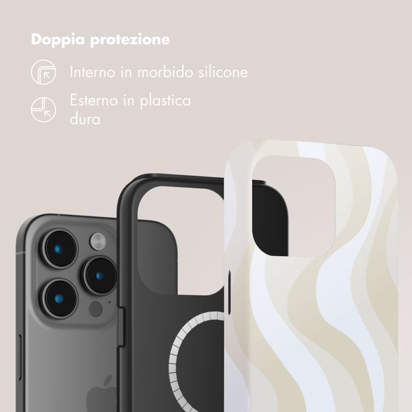 Selencia Cover posteriore Vivid con MagSafe Apple iPhone 15 Pro - Desert Waves Beige