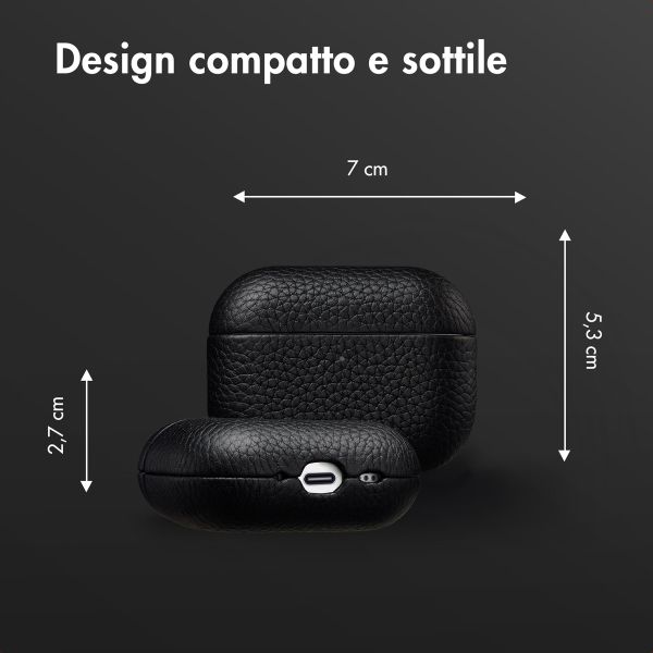 Accezz Cover in vera pelle  Apple Airpods Pro 3 - Nero