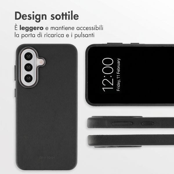 Accezz Cover in Pelle con MagSafe Samsung Galaxy A57 (5G) - Onyx Black