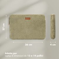 Selencia Cover Teddy per laptop 13-14 pollici - Laptopsleeve - Sage Green