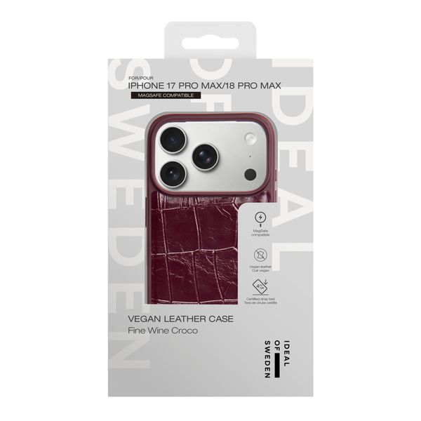iDeal of Sweden Cover posteriore in pelle vegana MagSafe Apple iPhone 18 Pro Max / 17 Pro Max - Fine Wine Croco