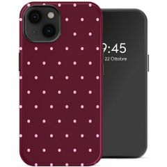 Selencia Cover posteriore Vivid con MagSafe Apple iPhone 14 - Happy Dots Burgundy