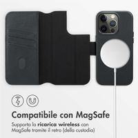 Accezz Cover in pelle 2 in 1 con MagSafe Apple iPhone 14 Pro - Onyx Black