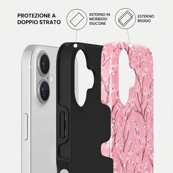 Burga Cover Posteriore Resistente con MagSafe Apple iPhone 16 - Sakura