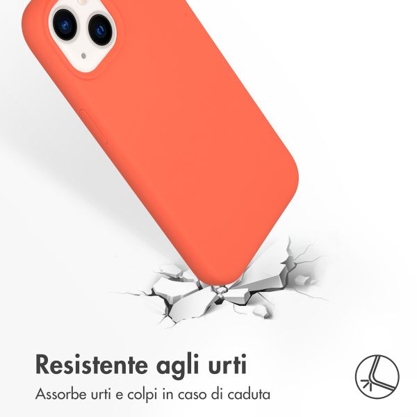 Accezz Cover in silicone liquido con MagSafe Apple iPhone 14 / 13 - Nectarine