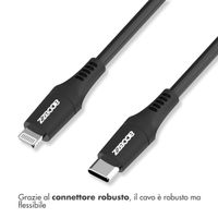 Accezz Cavo Lightning a USB-C – certificazione MFi – 1 metro – Nero