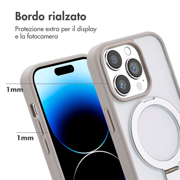 Accezz Cover con anello e supporto con MagSafe Apple iPhone 14 Pro - Grigio