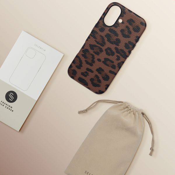 Selencia Cover Sabi Stampa pantera con MagSafe Apple iPhone 16 - Mocha Brown
