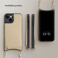 Selencia Cover per telefono Nova con cordino e portacarte Apple iPhone 14 - Beige