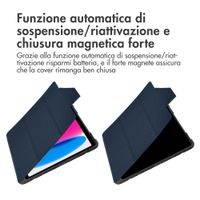 Accezz Libreria a tre ante robusta Apple iPad 11 (2025) 11 pollici A16 / iPad 10 (2022) 10.9 pollici - Blu scuro