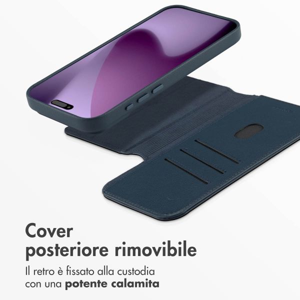 Accezz Cover in pelle 2 in 1 con MagSafe Apple iPhone 17 Pro Max - Nightfall Blue
